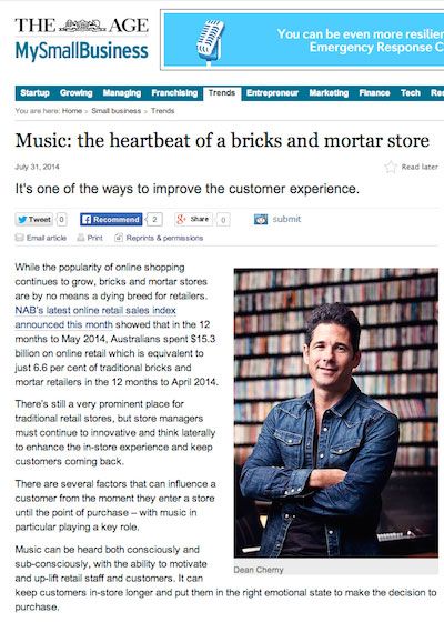 Music: the heartbeat of a bricks and mortar store